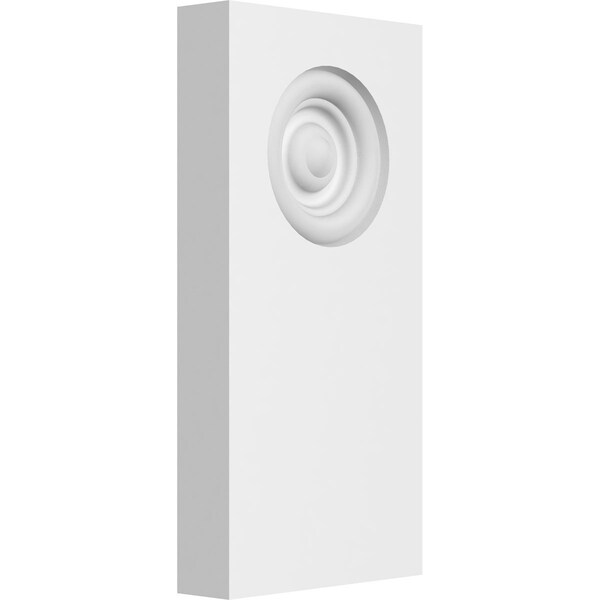Ekena Millwork Standard Foster Bullseye Plinth Block with Square Edge, 4"W x 8"H x 1"P PBP040X080X100FOS02 - main